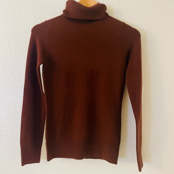 French Connection Babysoft Turtleneck Sweater, Chocolate Brown, Size XS - Picture 3 of 7